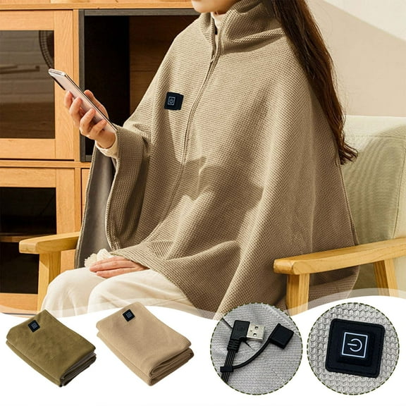 Msgweeeg Electric Throw Blanket Electric Blanket USB Heated Blanket Heated Throw Blanket USB Throw Blanket with Zipper Wearable Portable Throw Wrap Washable
