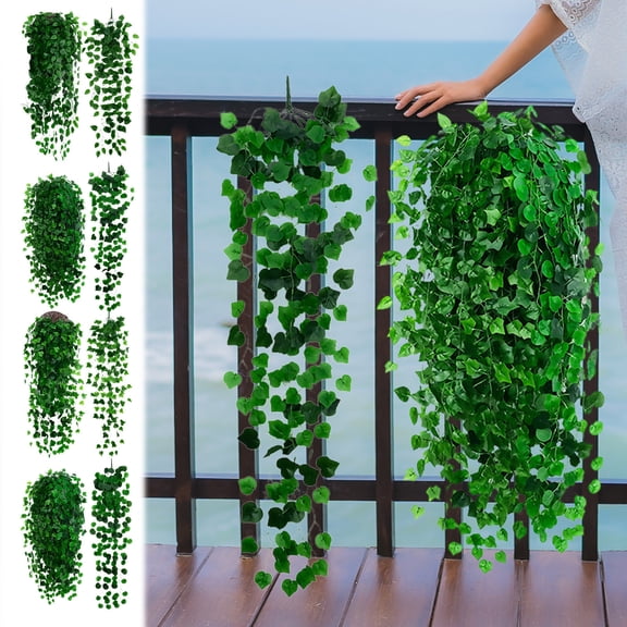 Msgweeeg Fake Flower Begonia Leaf Wall Hanging Ivy Wall Hanging Grape Leaf Wall Hanging Fake Plants Artificial Window Box Wedding Office Home Indoor Outdoor Decor