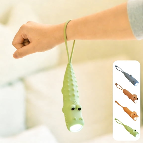 Msgweeeg Flashlight Valentines Day Gifts for Kids Cute Animals Silicone Mini Flashlight for Kids 1200mAh Long Battery Last Outdoor Adventure Camping Hiking with Built In Strap To Hang Anywhere