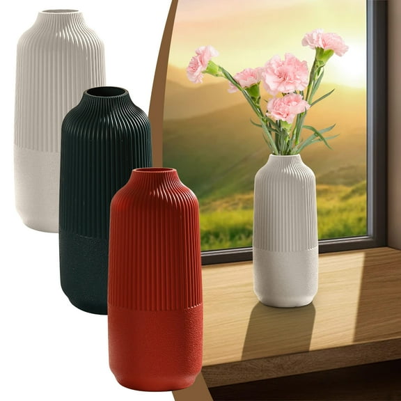 Msgweeeg Flower Vases for CenterpiecesGreen Plastic Vase 9.8 Inch For Pampas Flower Vase Decorative Vase Vase For Flowers Modern Vase For Home Decor Bouquet Shelf Weddings