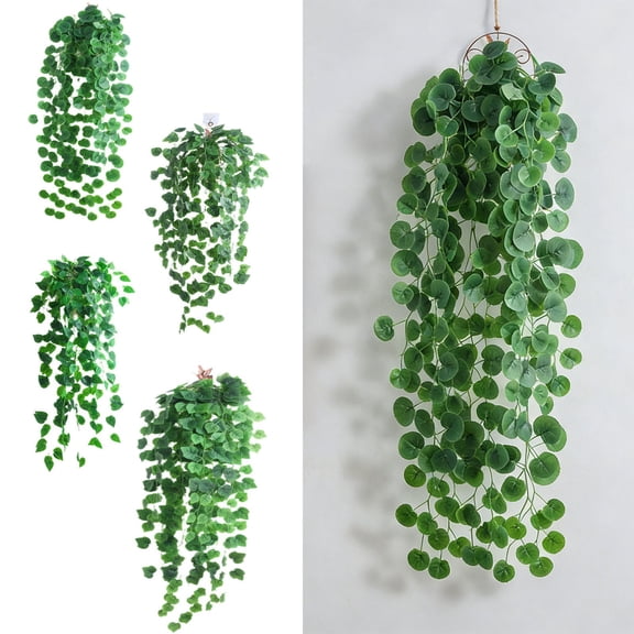 Msgweeeg Flower Vines Fake Vines Artificial Silk Flower Wall Hanging Lifelike Indoor Greenery Leaf Arrangement Long Lasting Accent for Living Room Office Random Color
