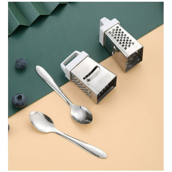 Msgweeeg Food Slicer Fruit Slicer Grater Small Cheese Grater Stainless Steel Loaf Grater with Handle Efficient Kitchen Tool for Grating Garlic Nutmeg Chocolate Dishwasher Safe Multifunc