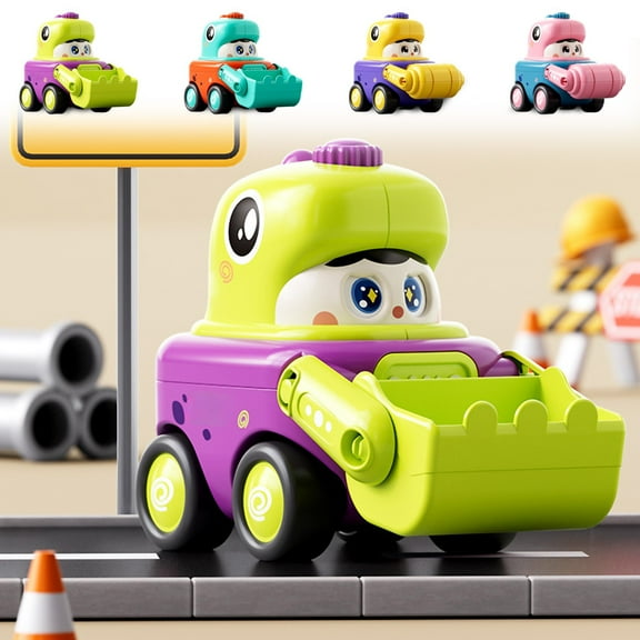Msgweeeg Girls Toys 8-10 7 Year Old Boy Gifts Car Toys Toy Car Dinosaur Face Changing Engineering Car Puzzle Toy Engineering Car with Whistle Pressing Engineering Car