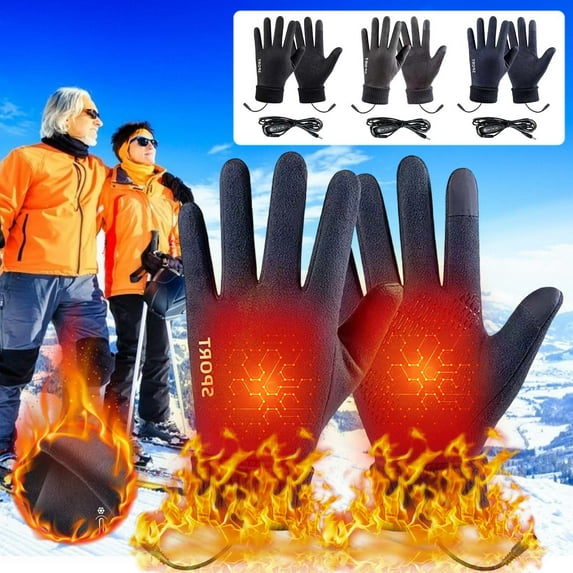 Msgweeeg Gloves Winter Driving Gloves Men USB Heated and Temperature Control Gloves Perfects for Winter Providing Warmth Protection Against The Cold