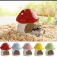 thumbnail image 1 of Msgweeeg Hamster Ceramic Hideout House Mushroom Shaped Scenery Cave Small Pet Habitat Decoration for Hamsters Gerbils Mice Hiding Shelter Chew Proof Cooling Resting Spot Accessory, 1 of 4
