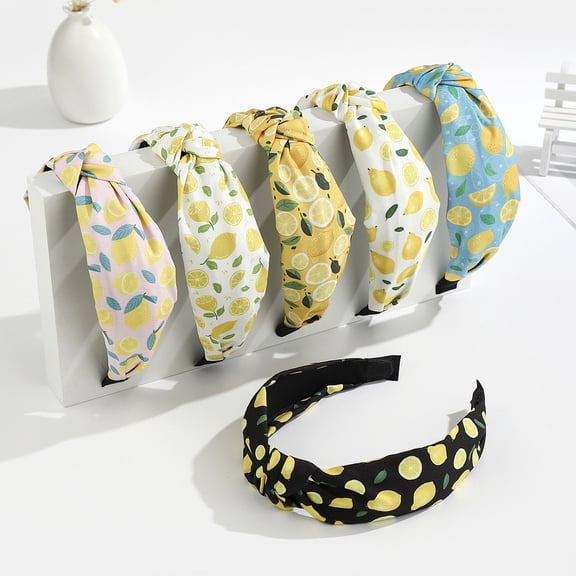 Msgweeeg Head Bands Head Bands for Women's Hair Lemon Headband Women's Knotted Headband Fruit Hair Accessory Suitable for Teachers To Wear for Party and Holiday Dressing