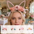 thumbnail image 1 of Msgweeeg Head Bands for Women's Hair Easter Decor Easter Wreath Headband Bunny Ear Headband forest Style Floral Headband Artificial Flower Hair Accessory., 1 of 7