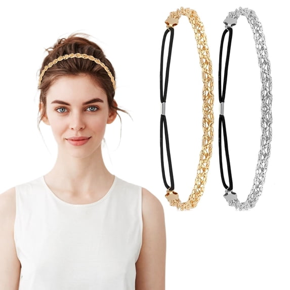 Msgweeeg Headbands Fashion Accessory Head Chain Adjustable Elastic Hair Ornament Stylish Hairpiece Lightweight Comfortable Hairband for Women Trendy Festival Party Wedding Prom Hair Decoration