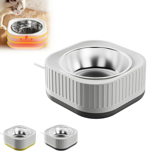 Msgweeeg Heated Pet Water Bowl with Temperature Control Thermostatically Controlled Heated Dog Cat Water Dish Anti Freeze Winter Outdoor Indoor Heated Pet Bowl Electric Warming Water Feeder