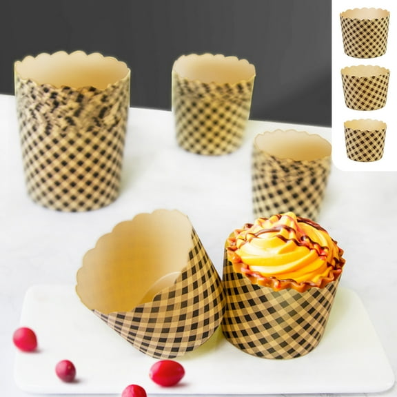 Msgweeeg High Temperature Baking Paper Cupcake Oven Safe Oil Proof Disposable Kraft Paper for Muffin Cup Dessert Food Preparation Non Stick Liner for Kitchen Party Catering Baking