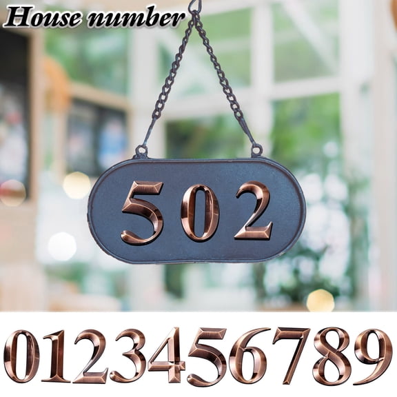 Msgweeeg House Numbers Address Numbers Modern House Numbers Mailbox Numbers 0-9 Self-Adhesive Street Door Home Address Metal Numbers for Outside Or Inside Signs Easy Install