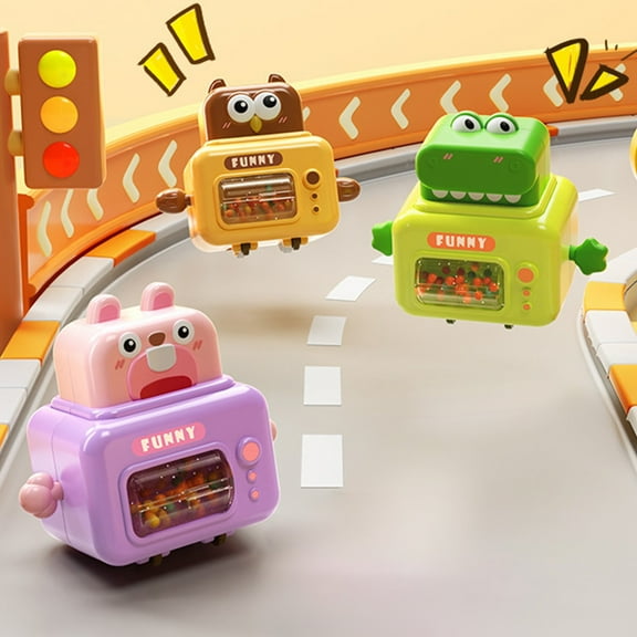 Msgweeeg Kids Christmas Gifts 3 Year Old Boy Toys Animals Press and Go Toy Car for Babies Encourages Crawling with Cute and Interactive Beads Lightweights and Portable