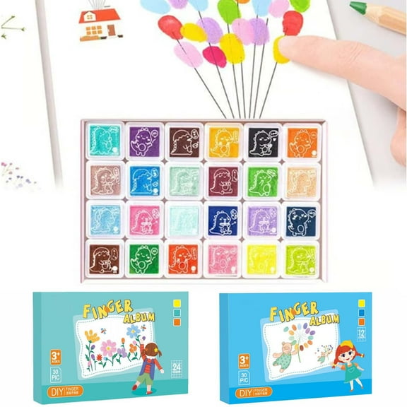 Msgweeeg Kids Finger Paint Set Non Toxic Washable Bright Colors Safe for Toddlers Preschool Art Creative Mess Friendly Bulk Pack Fingerpainting Craft Activity for Children