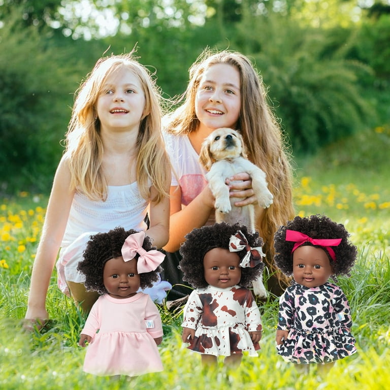 Msgweeeg Kids Toy Year Old Toys 12 Inch Black Baby Dolls with