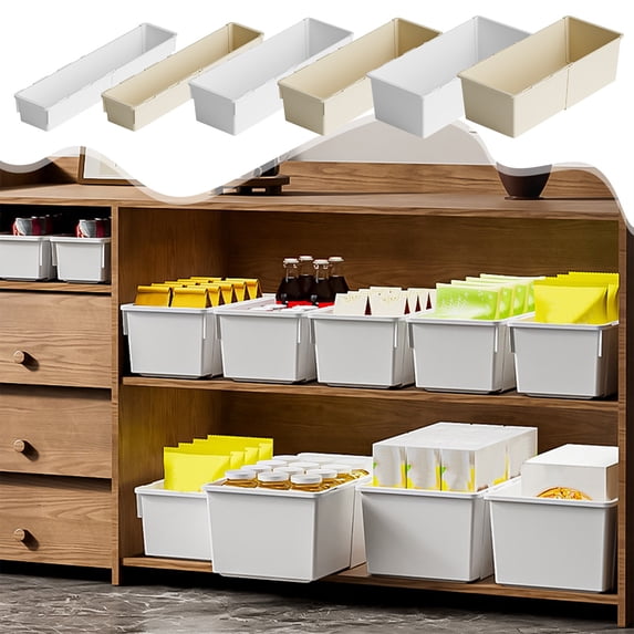 Msgweeeg Kitchen Shelves Kitchen Shelf Scalable Storage Box Made Of Polypropylene Material Cabinet Storage Box Snacks and Miscellaneous Items Kitchen
