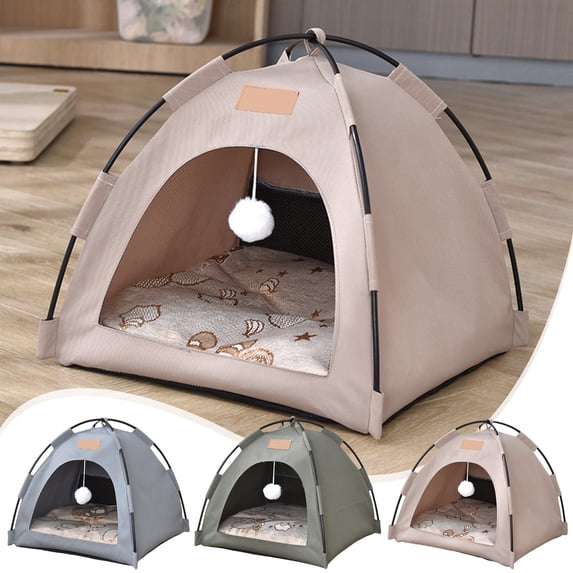 Msgweeeg Kittens Bed Cute Dog Bed Four-Season Semi-Enclosed Pet Tent House for Small Dogs Cats Teddy Tent Dog House Washable and Waterproof Outdoor Cats Bed
