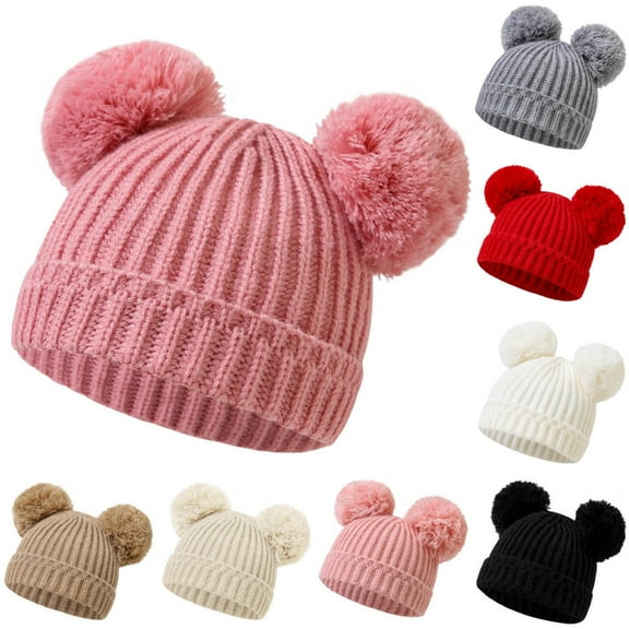 Msgweeeg Knit Hat Beanie for Women Baby Solid Color Knitted Woolen Hat for Boysand Girls Winter Solid Color Knitted Hat for Babies for Coldand Windy Weather