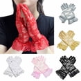 thumbnail image 1 of Msgweeeg Lace Gloves Wedding Decorations for Reception Women's Lace and Lace Breathable Sun Protection Gloves Wedding Dresses Performances Dance Party Decorations Elastic Breathable Gloves, 1 of 3
