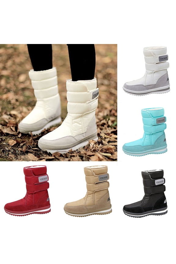 Ladies Boots Boot Women's Fashionable and Casual Winter Outdoor Fleece Thickened Warm Waterproof and Midsole Snow Boots