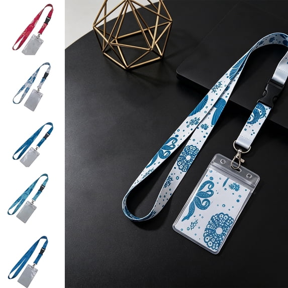 Msgweeeg Lanyard ID Badge Strap Polyester Printed Neck Cord Woven Card Holder Strap for Employee ID Cards Keys Access Passes and Daily Wear