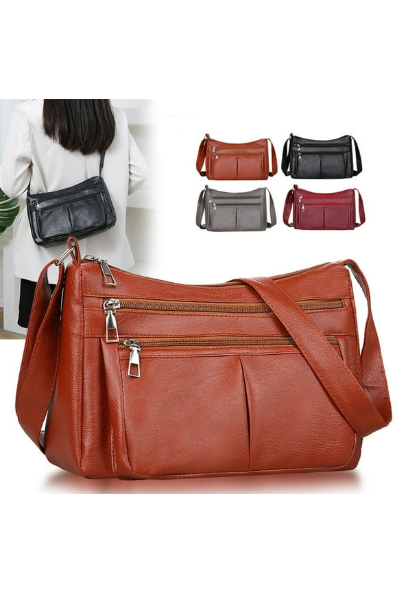 Large Sling Bag for Women Sling Bag for Men Crossbody Zipper Crossbody Bag with Wide Shoulder Strap Phone Wallet Shoulder Purse Multiple Zipper Pockets
