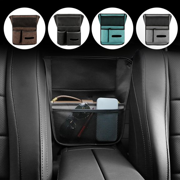 Msgweeeg Large Storage Bags Heavy Duty Moving Bags Car Organizer Bag Between Front Seats,Car Mesh Organizer, for Purse Handbag Tissue,Easy To Install