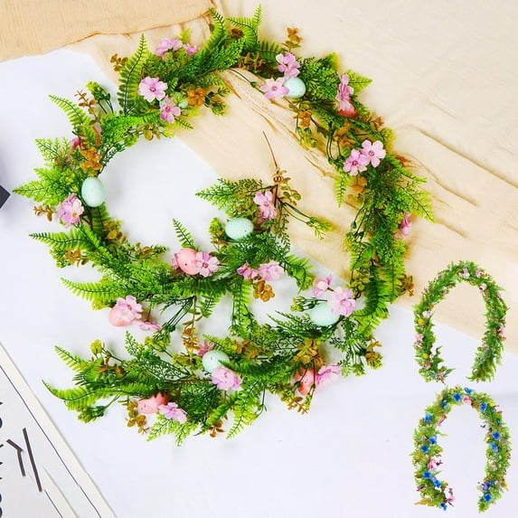 Msgweeeg Leaves Wall Decor Easter Home Decor Easter Artificial Eggs Vines 74.8 inch Real Eucalyptus Simulation Rattan Garland Home Wedding Spring Festival Decoration Hanging Greenery