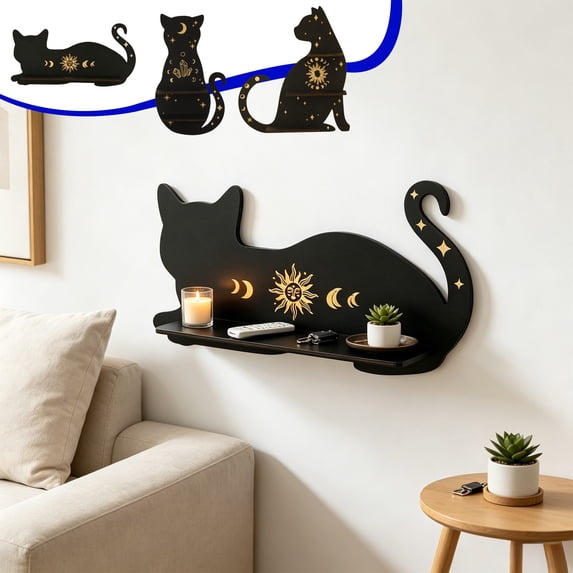 Msgweeeg Living Room Decor Corner Floating Shelves Wall Mounted Wooden Board with Floating Shelf Decorative Storage for Bedroom Living Room Outdoor Decor
