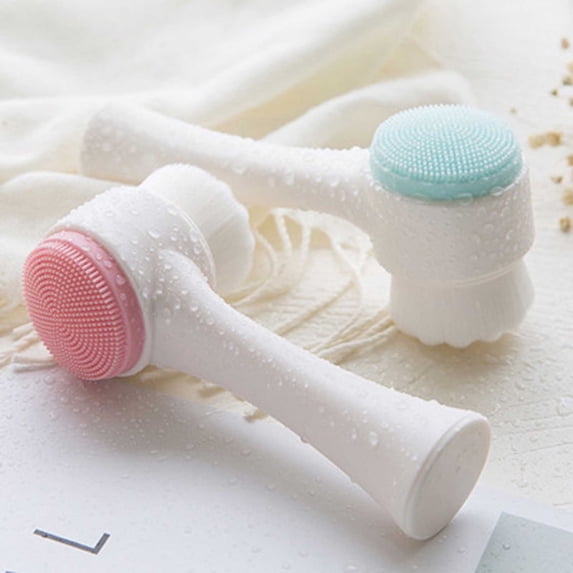 Msgweeeg Manual Facial Cleansing Brush Soft Bristle Face Scrubber for Deep Clean Exfoliating Gentle Wash Skincare Tool for Sensitive Skin Use