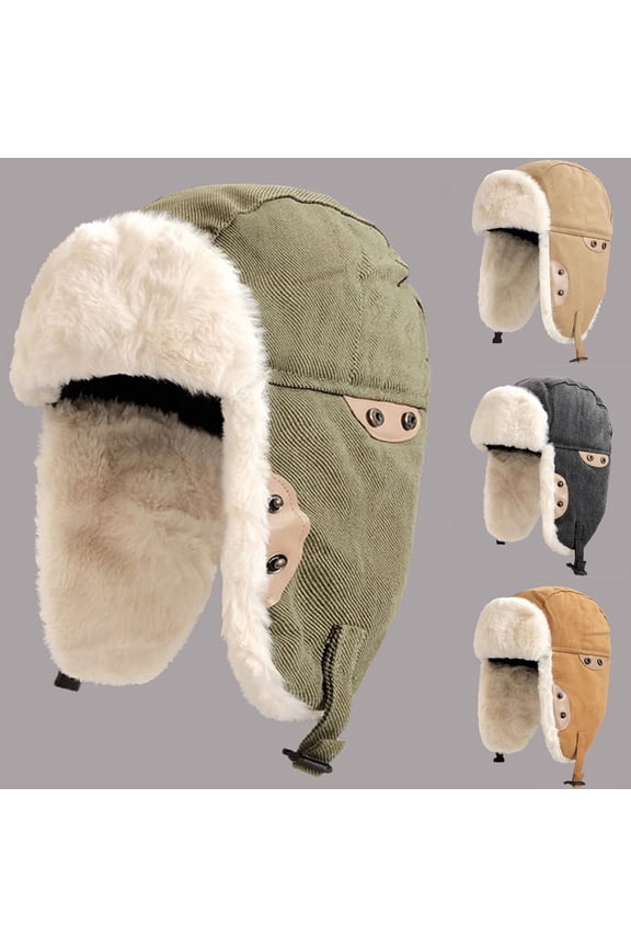 Men Hats Winter Beanie Hats Christmas Gift Ideas Men's Winter Thick Warm Ear Protection and Cold Proof Locomotive Hat