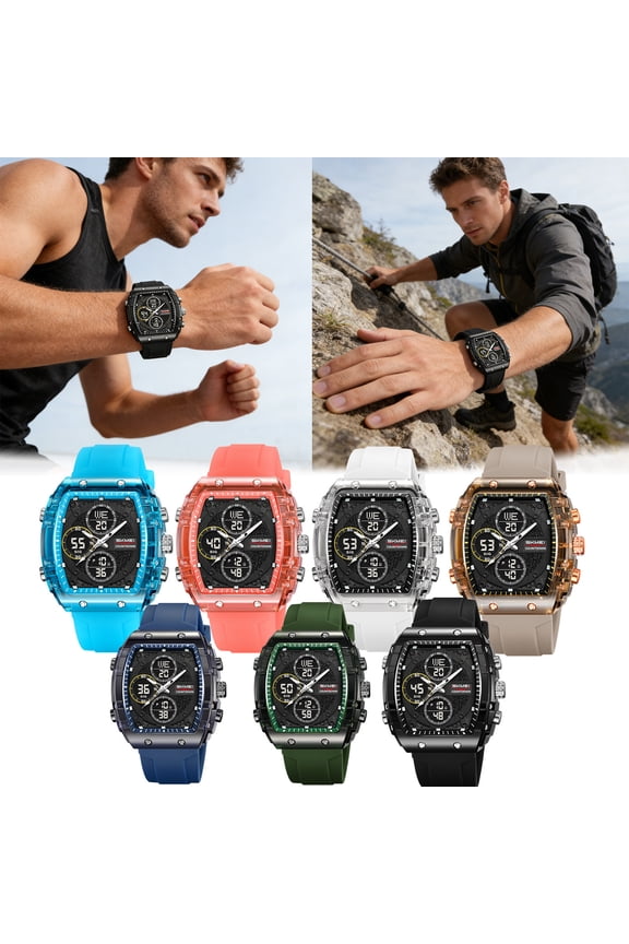 Men Watches Men Watch Men's Outdoor Sports Digital Watch Waterproof with Luminous Display Suitable for Hiking Camping Running Swimming and Other Sports