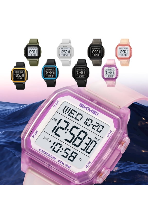 Men Watches Men Watch Valentines Gift for Her Waterproof Multifunctional Luminous Alarm Digital Watch
