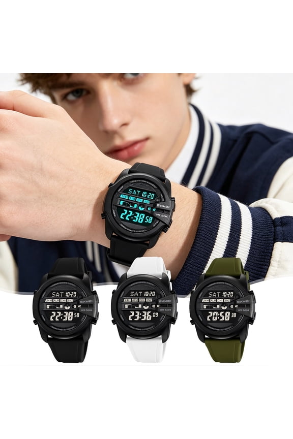 Men Watches Unique Gifts for Men Multifunctional Outdoor Electronic Watch Shockproof Waterproof Sports Digital Wristwatch Luminous Timing Watch with Alarm Clock Unisex Casual