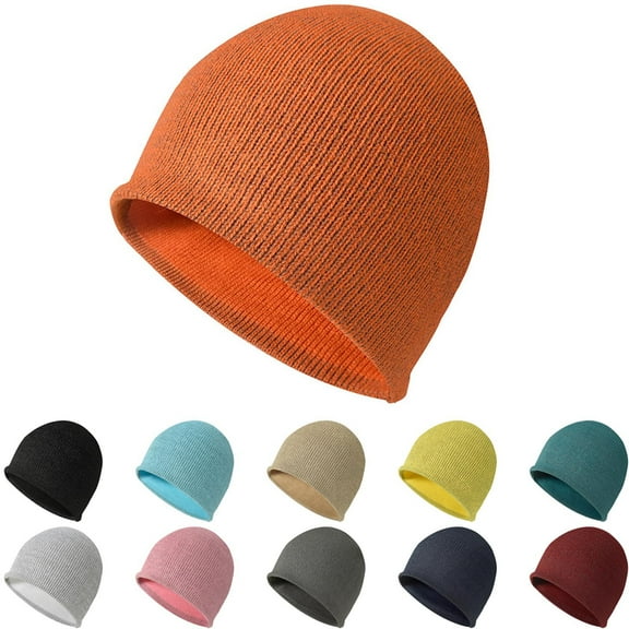 Msgweeeg Men Winter Hats Winter Beanie Men'sand Women's Brimless Night Windproof Warm Reflective Knitted Wool Hat for Daily Commute