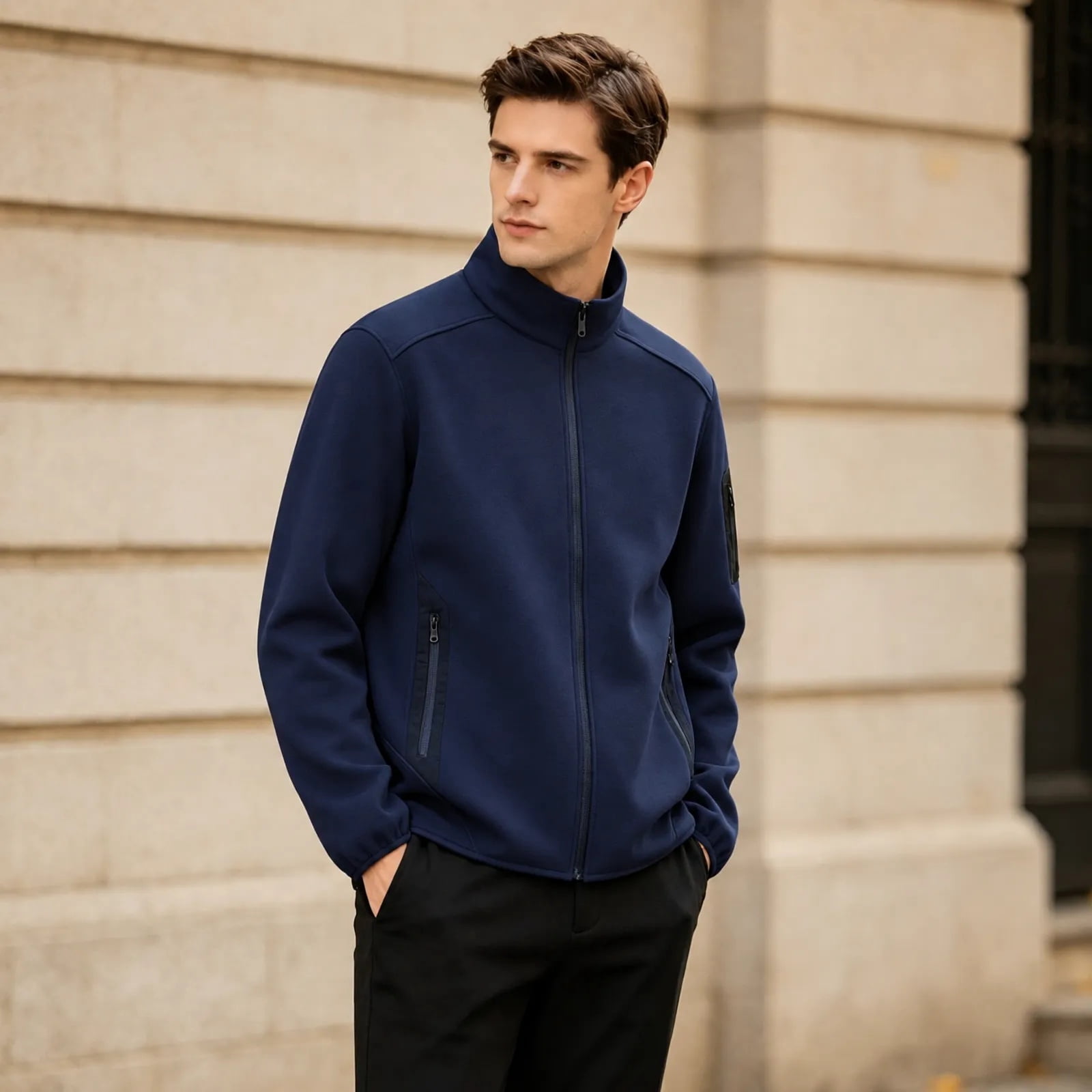 Msgweeeg Men's Cotton Blend Windproof Zip Warm Coat, Sizes XXS-XXL ...