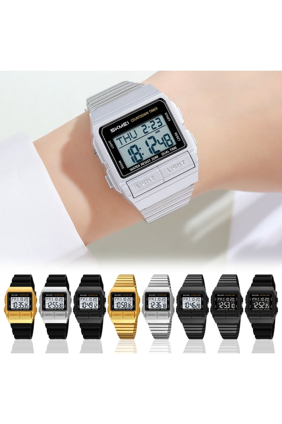 Men's Watch Men's Watches Men's Outdoor Sports Digital Watch Waterproof with Luminous Display Suitable for Hiking Camping Running Swimming and Other Sports