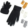 thumbnail image 1 of Msgweeeg Men's Winter Gloves Mens Winter Gloves Waterproof Insulated Women's Winter Fashion Warm Touchscreen Medium and Long Knit Plush Gloves, 1 of 4