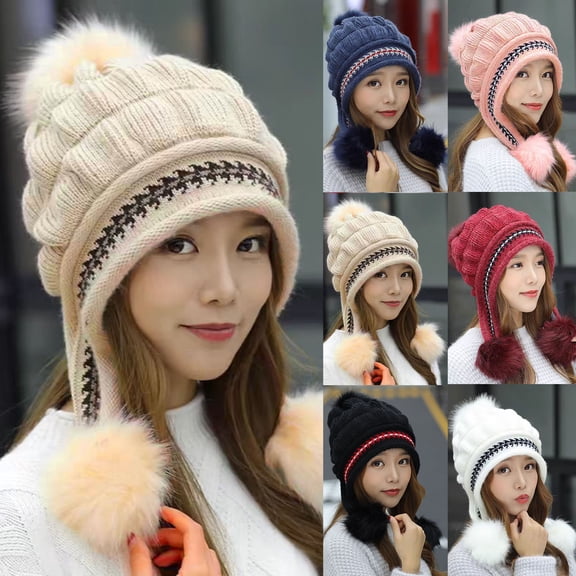 Msgweeeg Men's Winter Hat Winter Hat for Men Women's Winter Printing Warmth Plush Protection Thick Hats for Outdoor Workand Construction