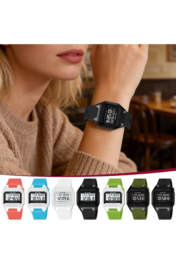 Men's Wrist Watches Small Gift Ideas Multifunctional Fashion Waterproof Digital Electronic Watch for Daily Wear