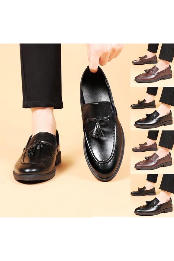 Mens Casual Shoes Men's Fashion Casual Spring Summer Solid Color Loafers with Tassels On Loafers