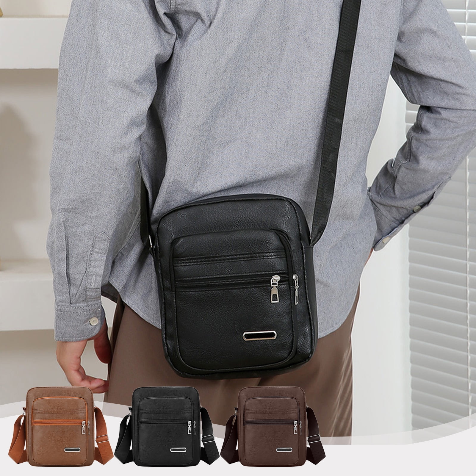Msgweeeg Mens Shoulder Bag Small Crossbody Bags for Women Multi Layer ...