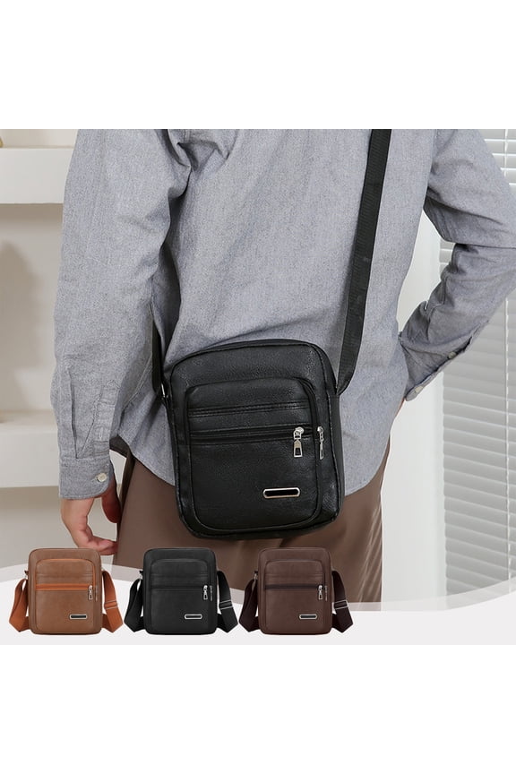 Mens Shoulder Bag Small Crossbody Bags for Women Multi Layer Storage Shoulder Rucksacks Texture Business Travel Crossbody Bag Large Capacity Commuting Handbag Men's Rucksacks