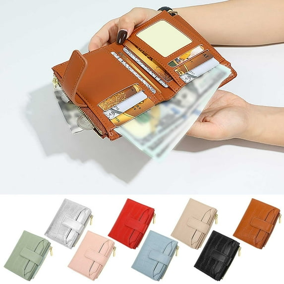 Msgweeeg Mens Wallet Wallets Solid Color Wallet Slim Ladies Billfold Card Holder Purse Minimalist Lightweight Multi-Pocket Organizer Stylish Classic Daily Wallet for Girls Travel Gift