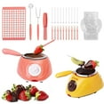 thumbnail image 1 of Msgweeeg Mini Chocolate Fondue Set Small Melting Pot Warmer for Milk Chocolate Cheese Candy Dipping Dessert Maker for Home Party Date Night Use, 1 of 8