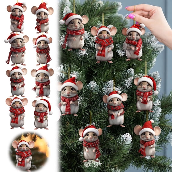 Msgweeeg Mini Tree Ornaments Christmas Decor Indoor Christmas Decorations for Mice Christmas Trees Home Decor Car Decorations Christmas Gifts