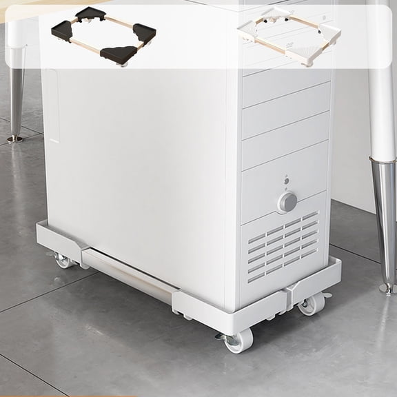 Msgweeeg Mobile Computer Tower Stand Retractable Base with Universal Wheels Rolling Caster Under Desk Organizer Adjustable Office Storage PC Case Easy Transport Home Workstation Setup