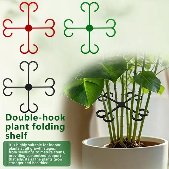 Msgweeeg Moss Poles for Climbing Plants Plant Climbing Support Double Hook Folding Stand Gardening Green Robe Plastic Small Tool Set of 4 Sizes