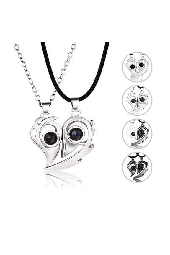 Necklace for Women Women Gifts Personalized Customized Couple Sun Magnetic Projection Necklace for Brides, Bridesmaids, and Wedding Parties