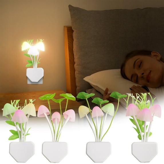 Msgweeeg Nightstand Lamp Holiday Gift Sets Xmas Gifts for Men Light Control Leaf Light LED Color Changing Night Light US Plug