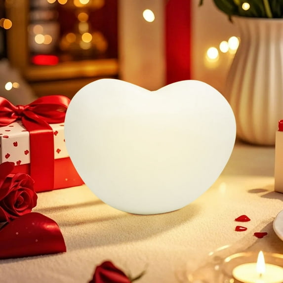 Msgweeeg Nightstand Lamp Valentines Day Gifts for Her Heart Shaped Night Light Cute LED Bedside Lamp Soft Luminous Decoration In The Bedroom